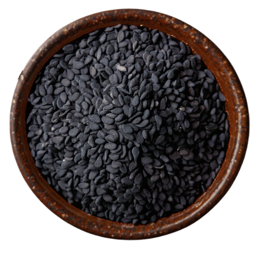 Vedafox Premium Black Sesame in traditional wooden bowl