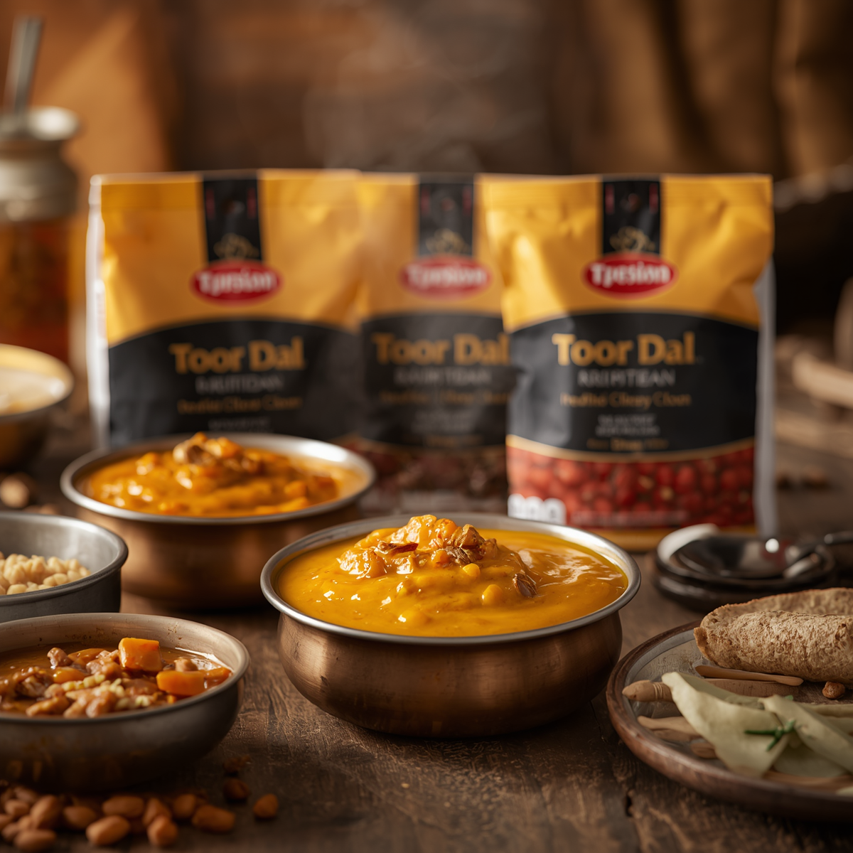 Premium  toor dal from Vedafox Group showcasing sambhar preparation, dal tadka, rasam and protein-rich quick-cooking applications